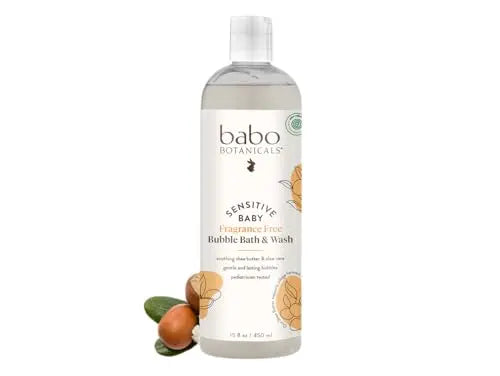 Babo Botanicals Sensitive Baby Fragrance-Free 2-in-1 Bubble Bath & Wash - Shea Butter, Calendula & Oat - Vegan - EWG Verified - For Babies & Kids - Planet First Market