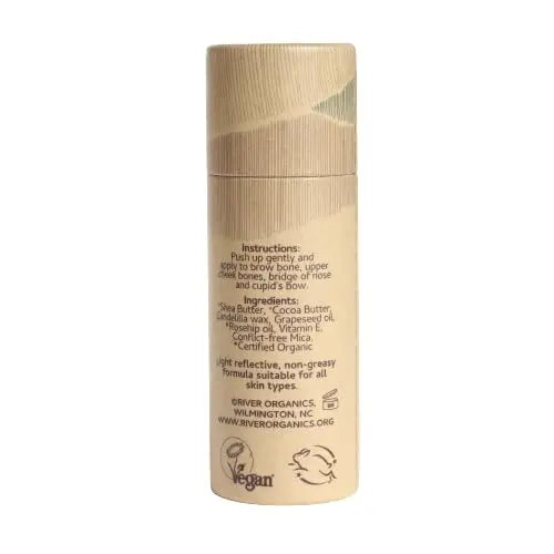 Vegan Highlighter Stick – Zero Waste, Natural & Organic Makeup | Dewy, Hydrating Glow for Face & Body | Plastic-Free, Eco-Friendly Packaging | (Rose Quartz) River Organics 0.50 oz. River Organics