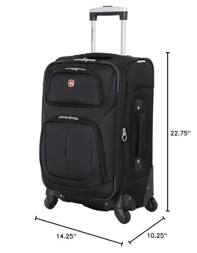 SwissGear Sion Softside Expandable Luggage, Black, Carry-On 21-Inch - Planet First Market