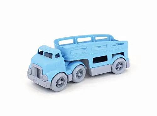 Green Toys Car Carrier, Blue - Pretend Play, Motor Skills, Kids Toy Vehicle. No BPA, phthalates, PVC. Dishwasher Safe, Recycled Plastic, Made in USA (4 Piece Set) Green Toys