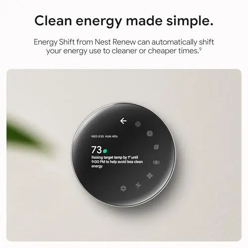 Google Nest Learning Thermostat (4th Gen, 2024) with Nest Temperature Sensor - Energy Saving Smart Thermostat with Adaptive Eco - Works with Alexa and Google Home App - Polished Obsidian - Planet First Market