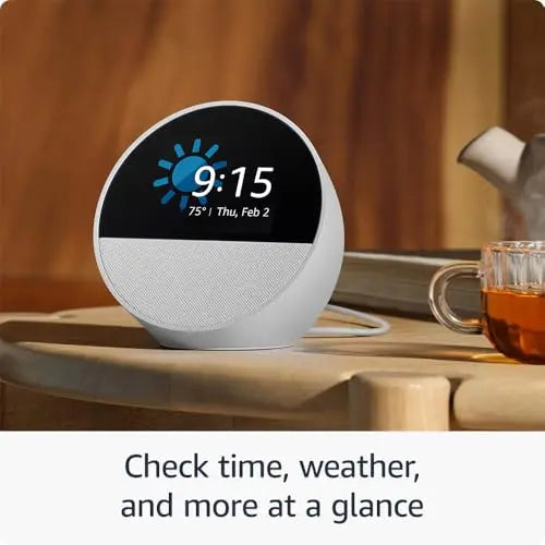 Amazon Echo Spot (2024 release), Smart alarm clock with vibrant sound + Alexa, Black - Planet First Market