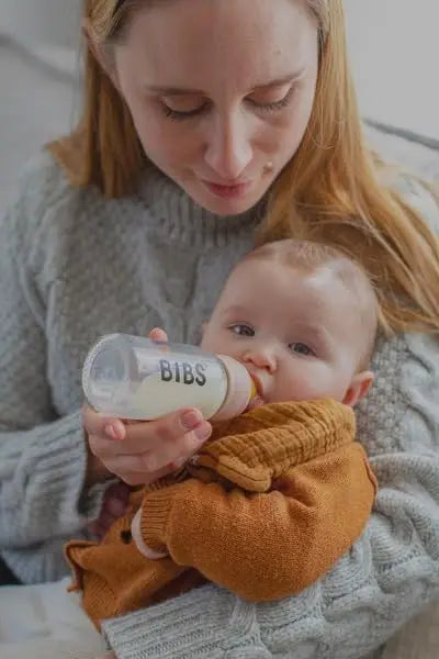 BIBS Baby Glass Bottle Complete Set 110 ml | BPA Free Natural Rubber | Made in Denmark | Ivory - Planet First Market