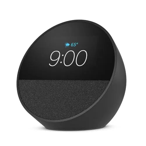 Amazon Echo Spot (2024 release), Smart alarm clock with vibrant sound + Alexa, Black - Planet First Market