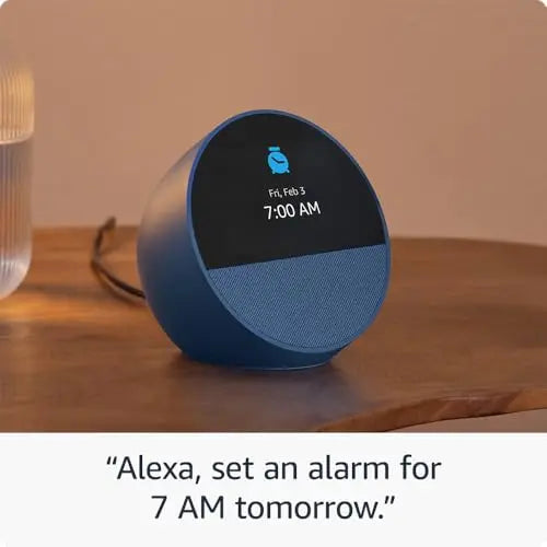 Amazon Echo Spot (2024 release), Smart alarm clock with vibrant sound + Alexa, Black - Planet First Market