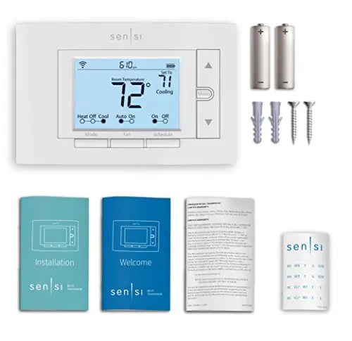 Sensi Smart Thermostat, 100 Years Of Expertise, Wi-Fi, Data Privacy, Programmable, Easy DIY Install, Works With Alexa, Energy Star Certified, Mobile App, ST55 Emerson