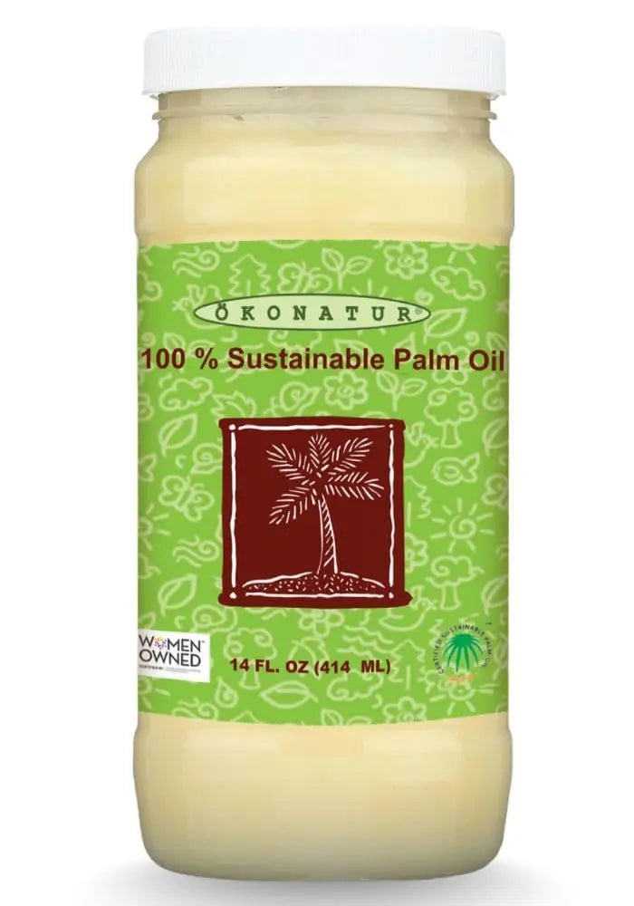 100% Sustainable Palm Oil | RSPO Certified |Food Grade | Not Hydrogenated | For cooking, baking and soap making -14 Fl Oz OKONATUR