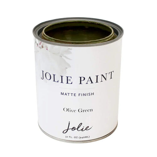 Jolie Paint – Chalk Finish for Furniture, Cabinets, and Décor, Green Wise Certified, No Priming or Sanding, Olive Green [Army Green], 32 Ounces Jolie