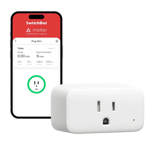 SwitchBot Smart Plug Mini 15A, Energy Monitor, Smart Home WiFi(2.4GHz) & Bluetooth Outlet Compatible with Alexa & Google Home, APP Remote Control & Timer Function for Home Automation, No Hub Required SwitchBot