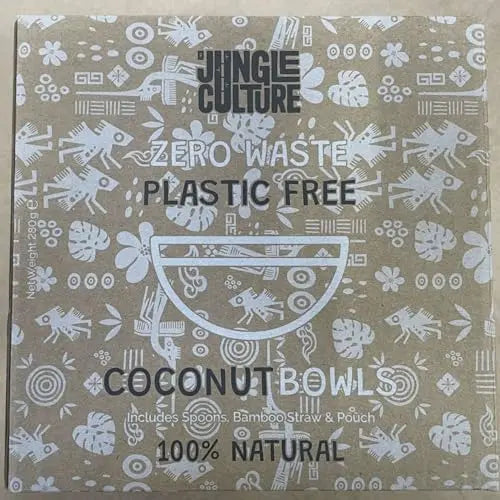 Jungle Culture 2 Polished Coconut Bowl and Wooden Spoons Set with Bamboo Straws • Natural Coconut Smoothie Bowls • Healthy Choice Coco Shell Acai & Buddha Bowls • Eco Friendly Vegan Gifts - Planet First Market