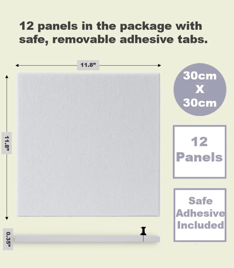 DECORITA Large Cork Board Alternative - 11.8x11.8x0.35 Inches 12 Pack Felt Wall Tiles with Safe Removable Adhesive Tabs, Cork Board 48 x 36 48 x 72 for Office Large Cork Boards for Walls - Gray White - Planet First Market