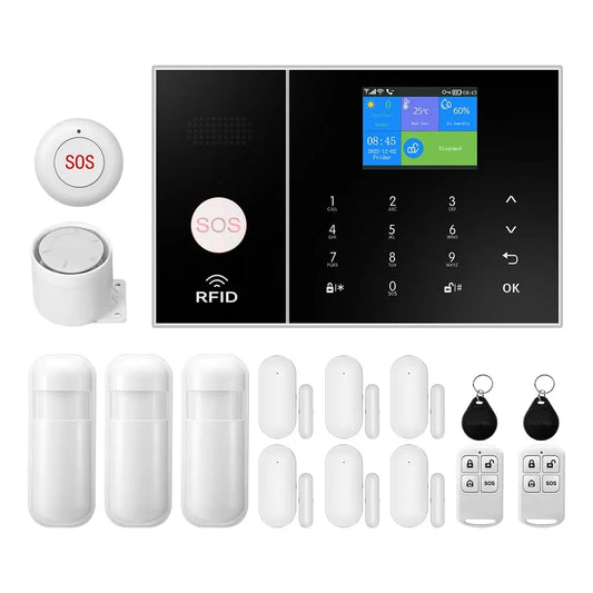 PGST WiFi and GSM 16-Piece kit, Wireless Home Security Alarm System, Door/Window Sensor Entry Sensors with Smart Life and Tuya App Alert, with Google Assistant and Alexa,NO Monthly Fees - Planet First Market