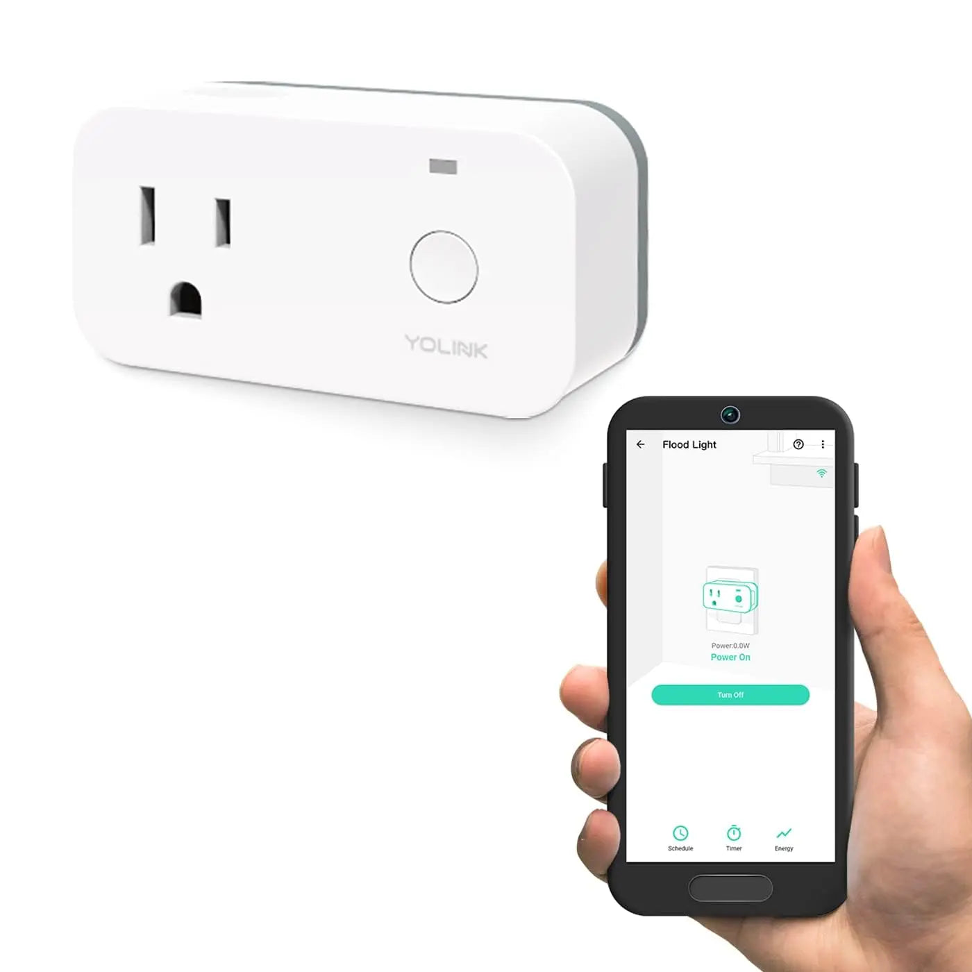 YoLink Smart Plug with Energy Monitoring, 1/4 Mile World's Longest Range Smart Home Mini Outlet Works with Alexa Google Assistant IFTTT Remote Control Home Appliances Anywhere, YoLink Hub Required YoLink