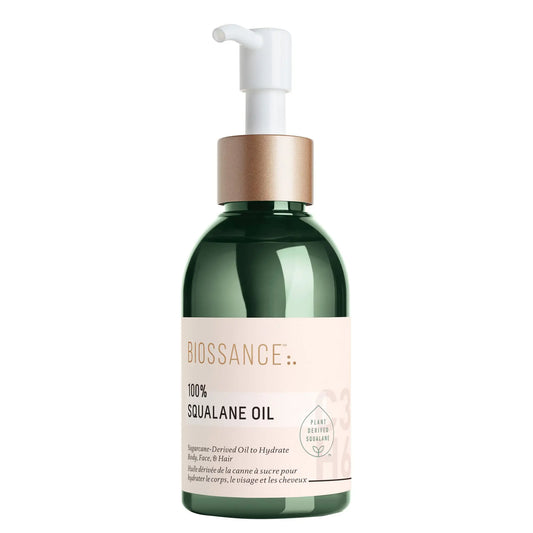 BIOSSANCE 100% Squalane Oil - Sustainable, Vegan Face Oil & Body Oil - Hydrating, Fast-Absorbing Moisturizer - Ideal for Oily Skin, Face, Hair - Organic Sugarcane-Derived Squalane, 3.3 ounces BIOSSANCE