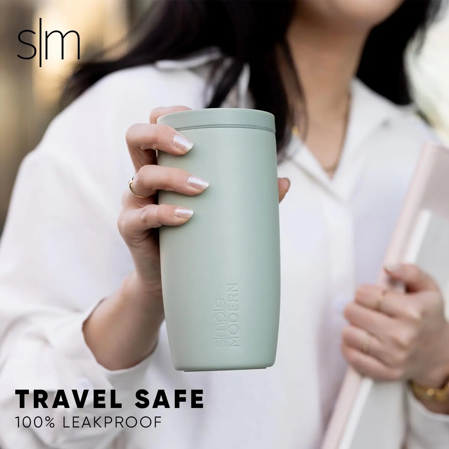 Simple Modern Travel Coffee Mug Tumbler with 360° Lid | Ceramic-Lined Insulated Stainless Steel Cold Brew Iced Coffee Cup | Gifts for Women Men Her Him | Voyager Signature | 16oz | Sea Glass Sage - Planet First Market