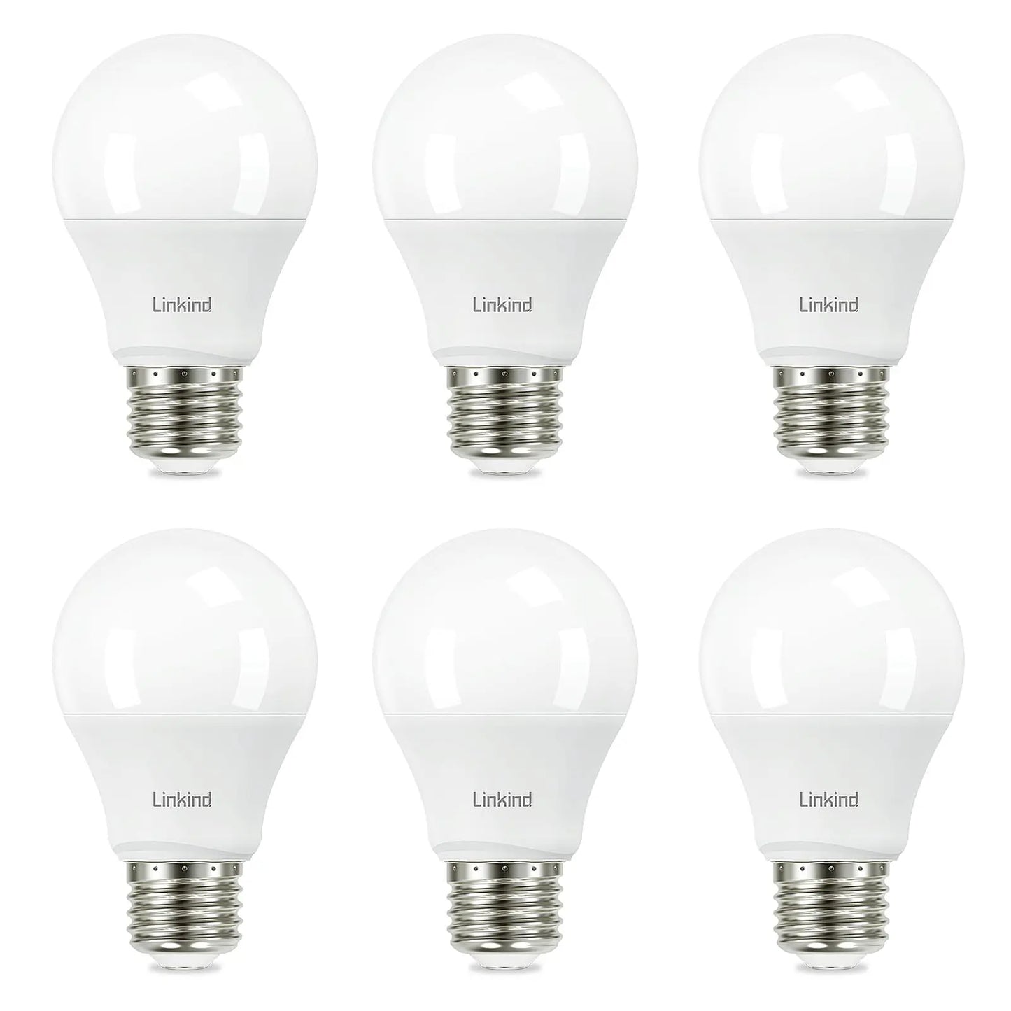 Linkind A19 LED Light Bulb, 60W Equivalent, 9W 2700K Soft White Light Bulbs, 800 Lumens Non-Dimmable LED Bulbs, E26 Standard Base, Energy Efficient UL Listed for Bedroom Home Office, 6 Packs - Planet First Market