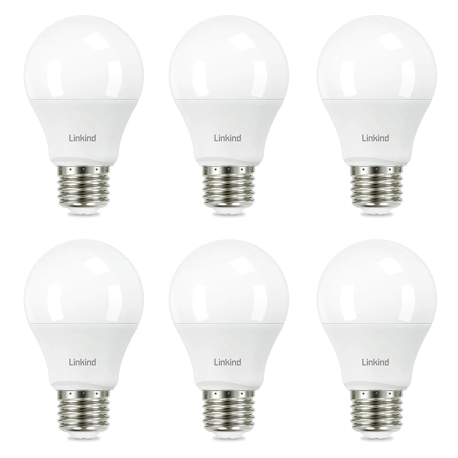 Linkind A19 LED Light Bulb, 60W Equivalent, 9W 2700K Soft White Light Bulbs, 800 Lumens Non-Dimmable LED Bulbs, E26 Standard Base, Energy Efficient UL Listed for Bedroom Home Office, 6 Packs - Planet First Market