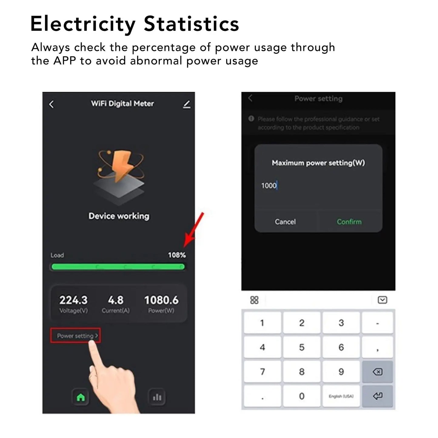 Smart Home Energy Monitor Energy Meter APP Real Time Bidirectional Electricity Monitor Meter Electricity Usage APP Remote Monitoring with 200A CT Clamp AC90‑250V - Planet First Market