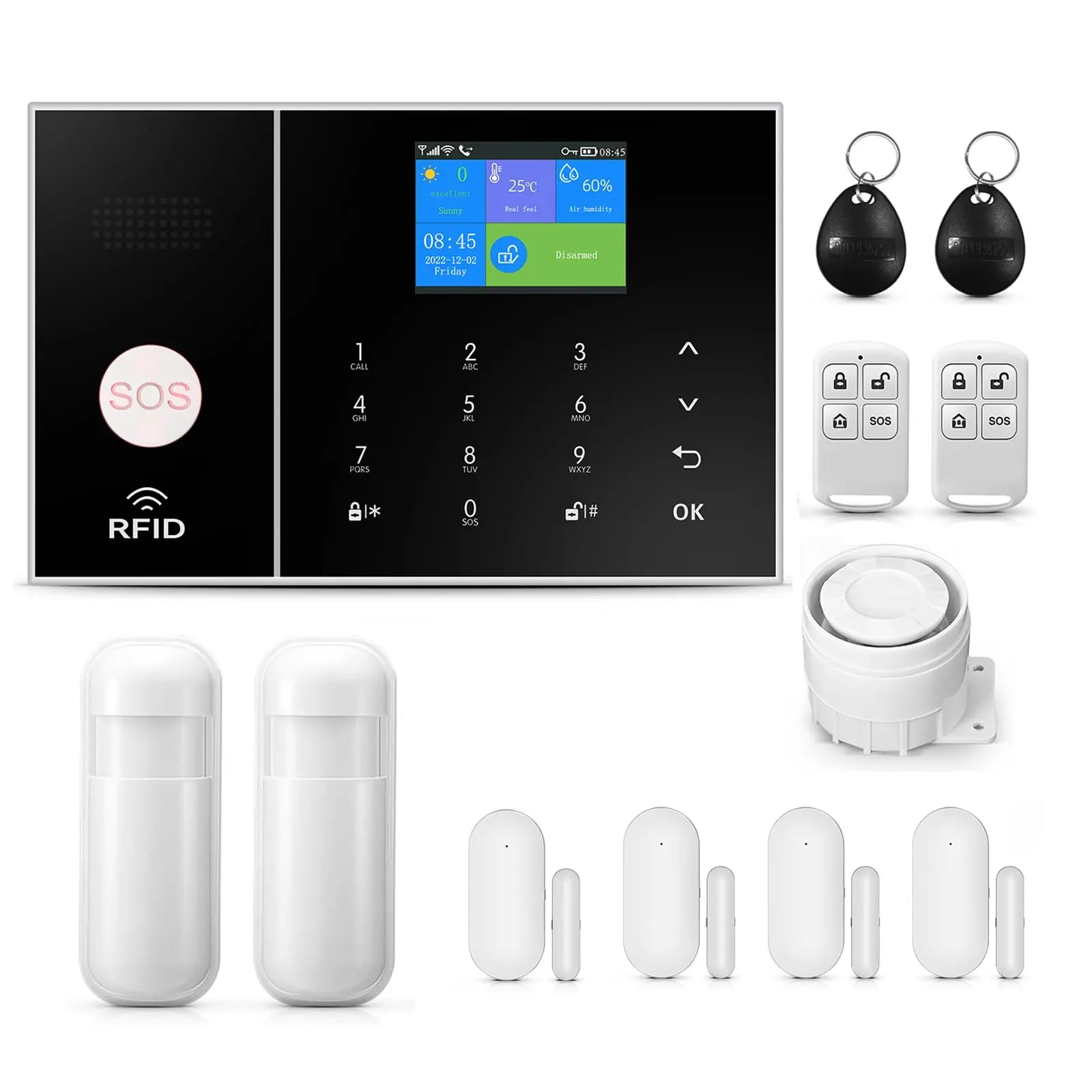 PGST Security Alarm System 99+3 Zone Auto Dial WiFi+GSM/4G Home Burglar Security Wireless GSM Alarm System Detector Sensor Kit Remote Control,Smart Life Tuya APP,NO Monthly Fees - Planet First Market