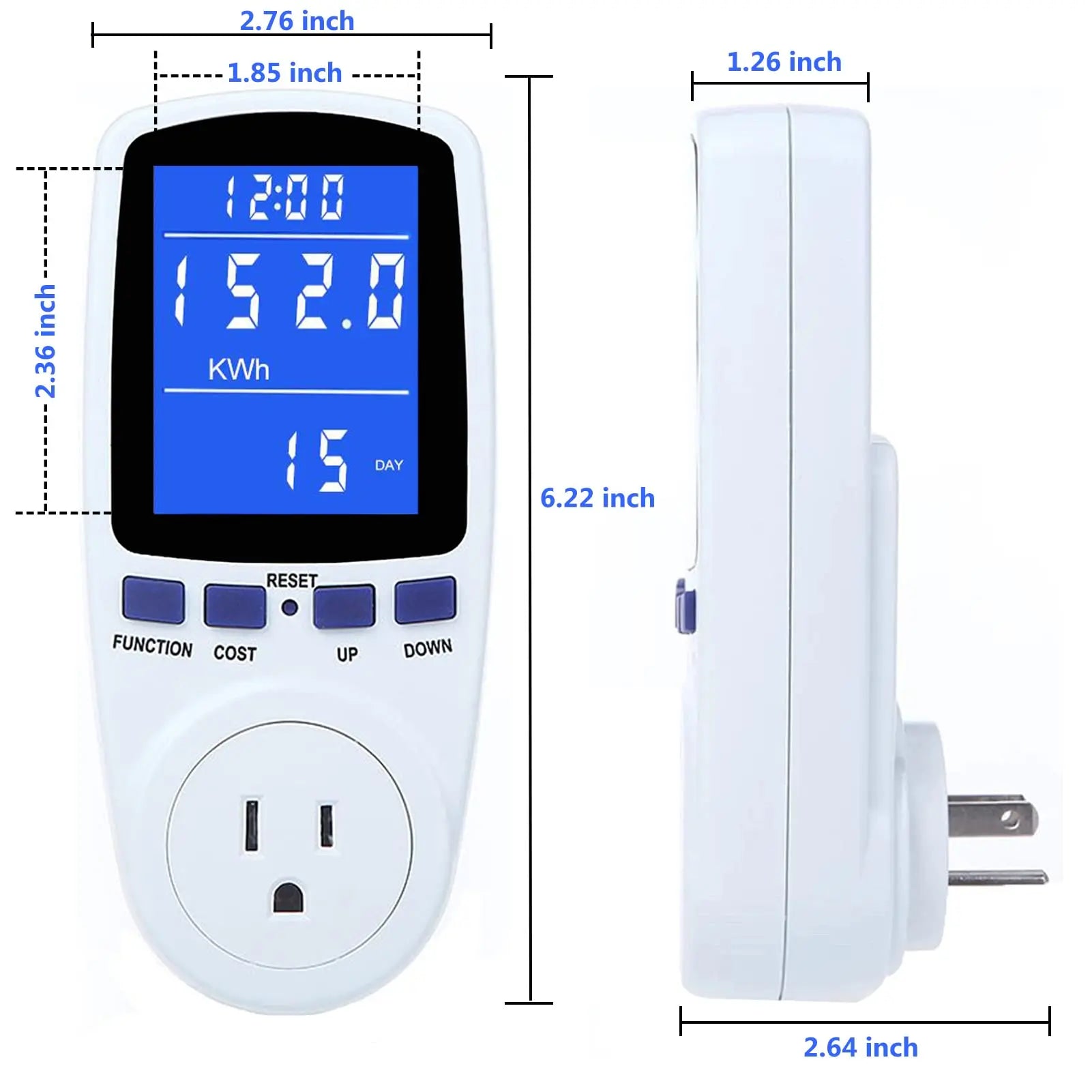 2 Pack Upgraded Watt Meter Power Meter Plug Home Electricity Usage Monitor, Electrical Usage Monitor Consumption, Energy Voltage Amps Kill Meter Tester with Backlight, 7 Modes Display - Planet First Market