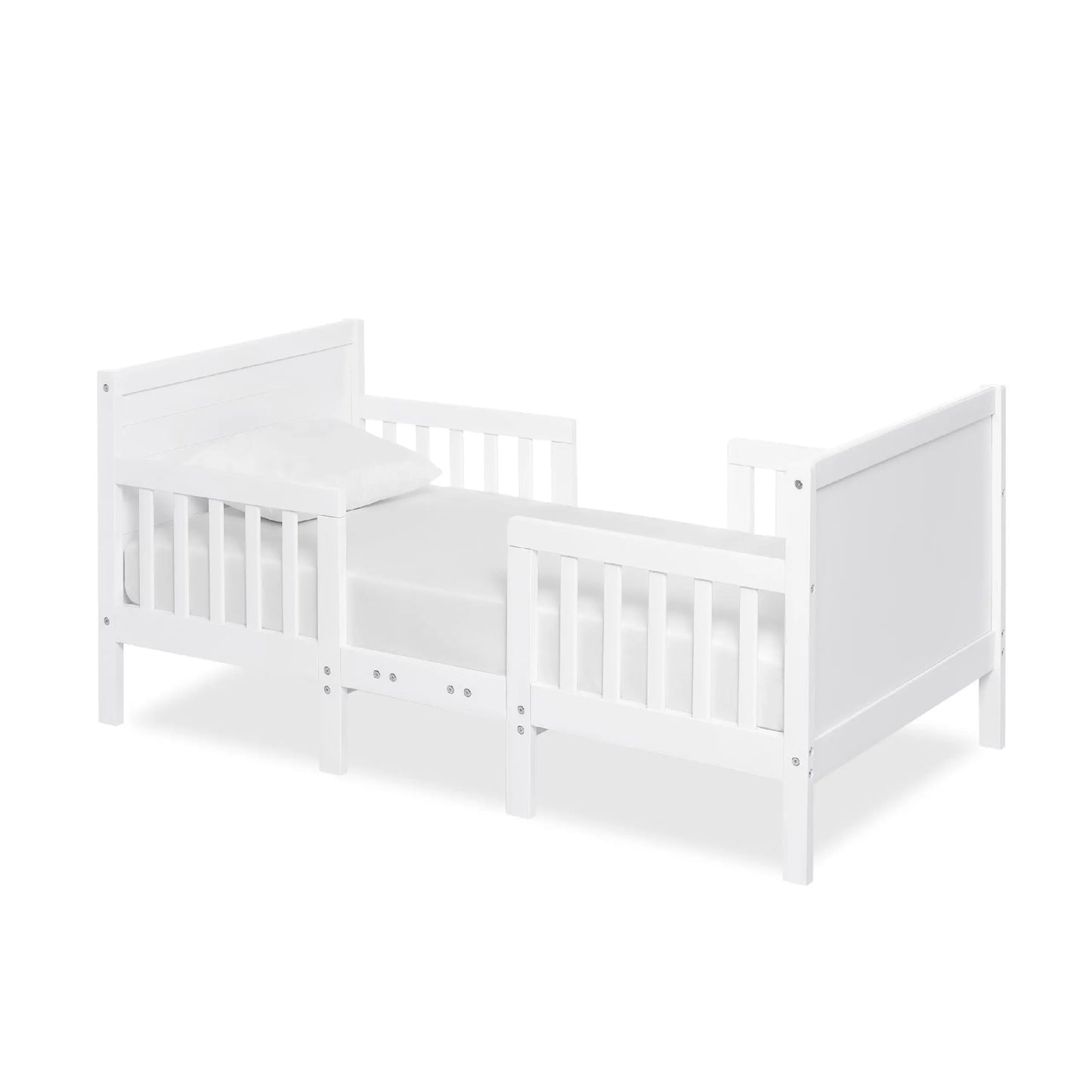 Dream On Me Hudson 3 In 1 Convertible Toddler Bed In White, Greenguard Gold Certified, JPMA Certified, Non Toxic Finishes, Made of Sustainable New Zealand Pinewood - Planet First Market