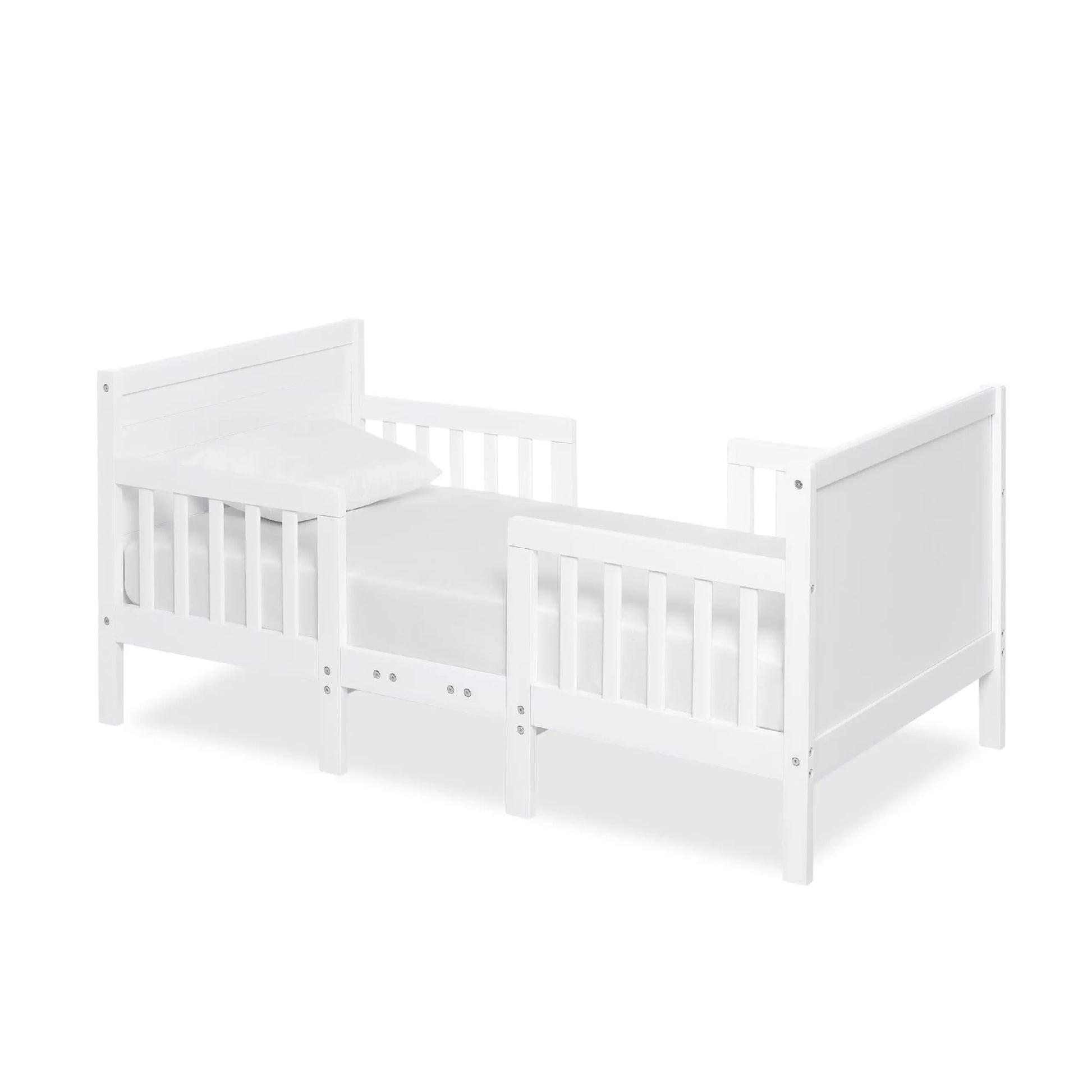 Dream On Me Hudson 3 In 1 Convertible Toddler Bed In White, Greenguard Gold Certified, JPMA Certified, Non Toxic Finishes, Made of Sustainable New Zealand Pinewood - Planet First Market