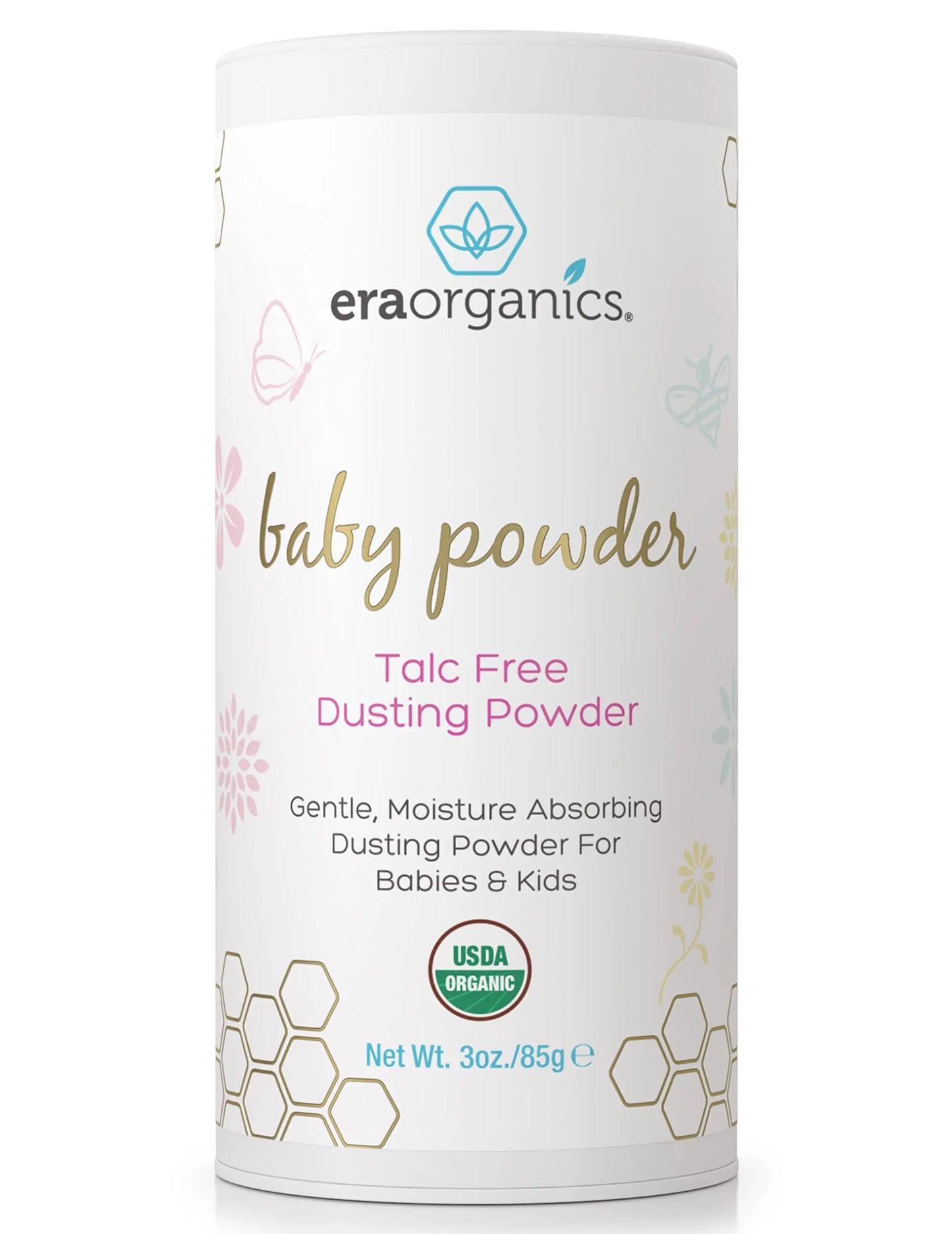 USDA Organic Baby Powder Talc-Free - Soothing Arrowroot, Calendula and Cornstarch for Newborn, Babies or Toddlers - Made in USA - 3oz/85g - Planet First Market