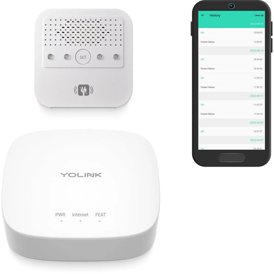 YoLink Smart Power Fail Alarm & Hub Kit, Smart Home Starter Kit with AC Power Outage Alert, LoRa Long-Range, Remote Monitoring, App Alerts, Text/SMS, Email Alerts, Alexa, IFTTT, Google Assistant YoLink