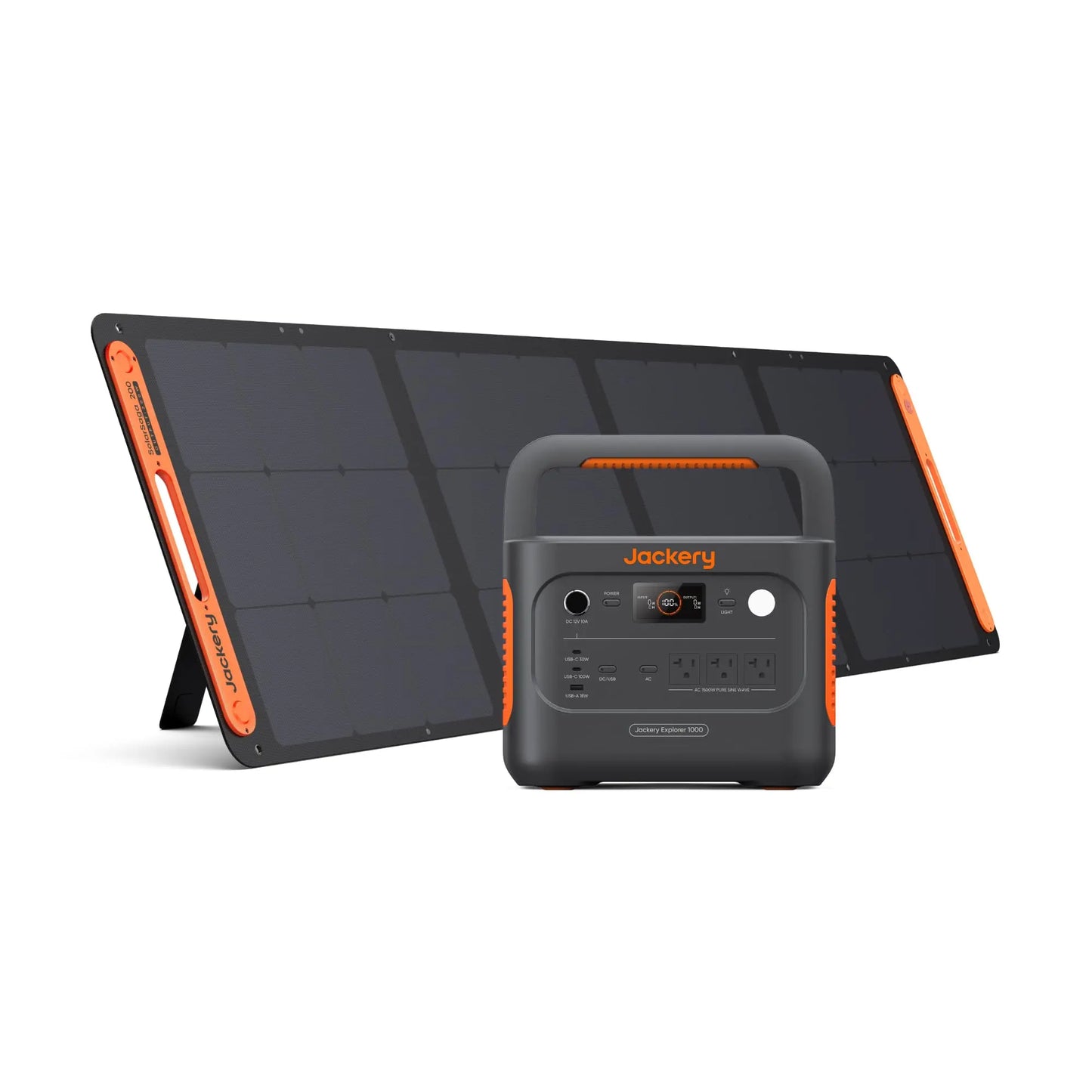 Jackery Solar Generator 1000 v2 with 200W Solar Panel,1070Wh Portable Power Station LiFePO4 Battery,1500W AC/100W USB-C Output, 1Hr Fast Charge for Outdoor,Off-Grid Living,RV,Emergency - Planet First Market