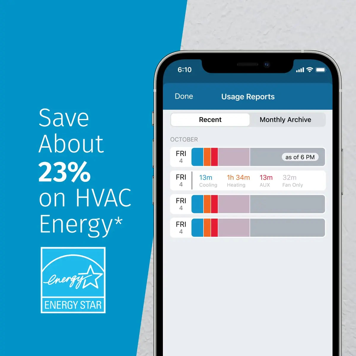 Sensi Smart Thermostat, 100 Years Of Expertise, Wi-Fi, Data Privacy, Programmable, Easy DIY Install, Works With Alexa, Energy Star Certified, Mobile App, ST55 Emerson