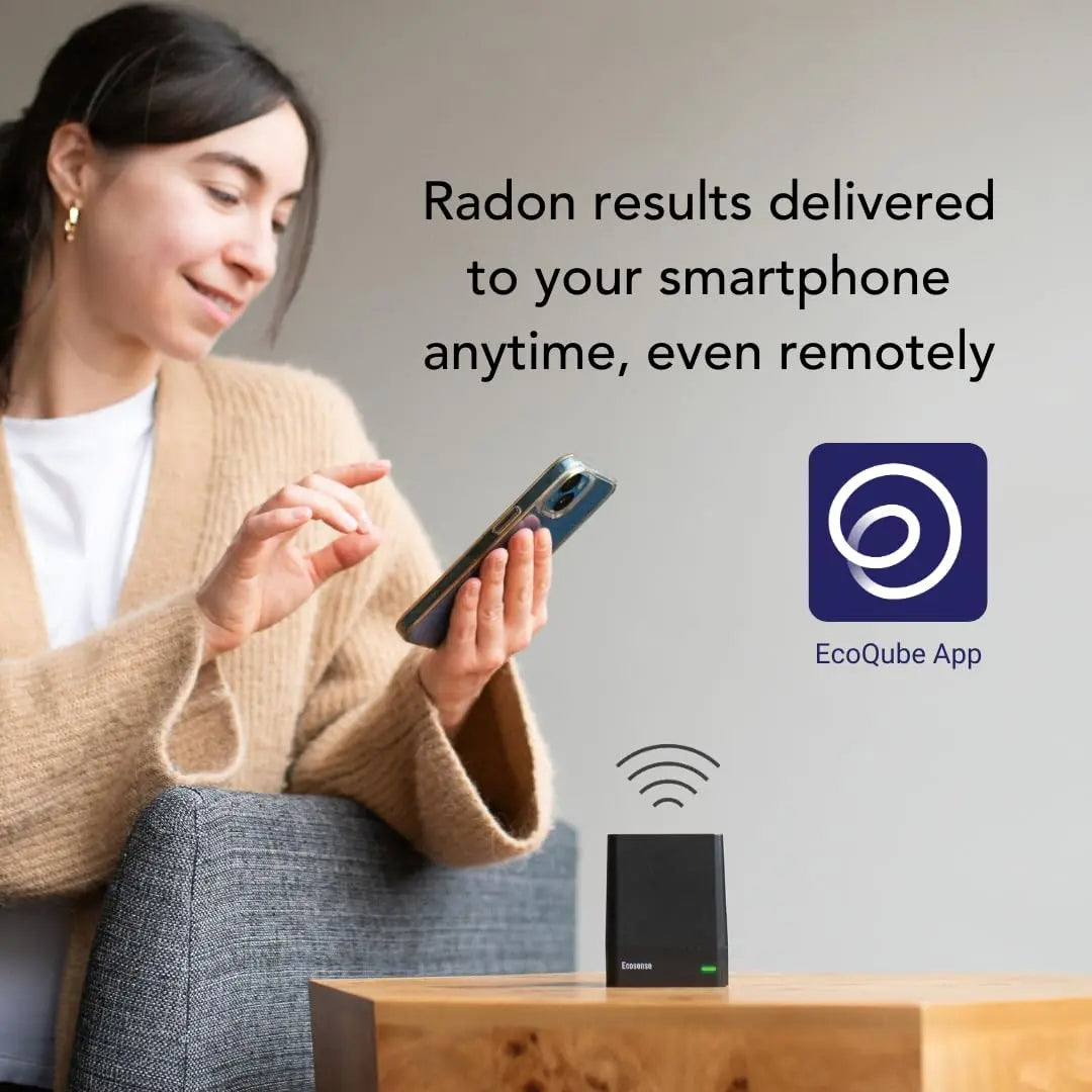 Ecosense EQ100 EcoQube, Digital Radon Detector, Fast Capture of Fluctuating Levels, Short & Long-Term Continuous Monitoring with Trend Charts, Remote Data Access Ecosense Inc.