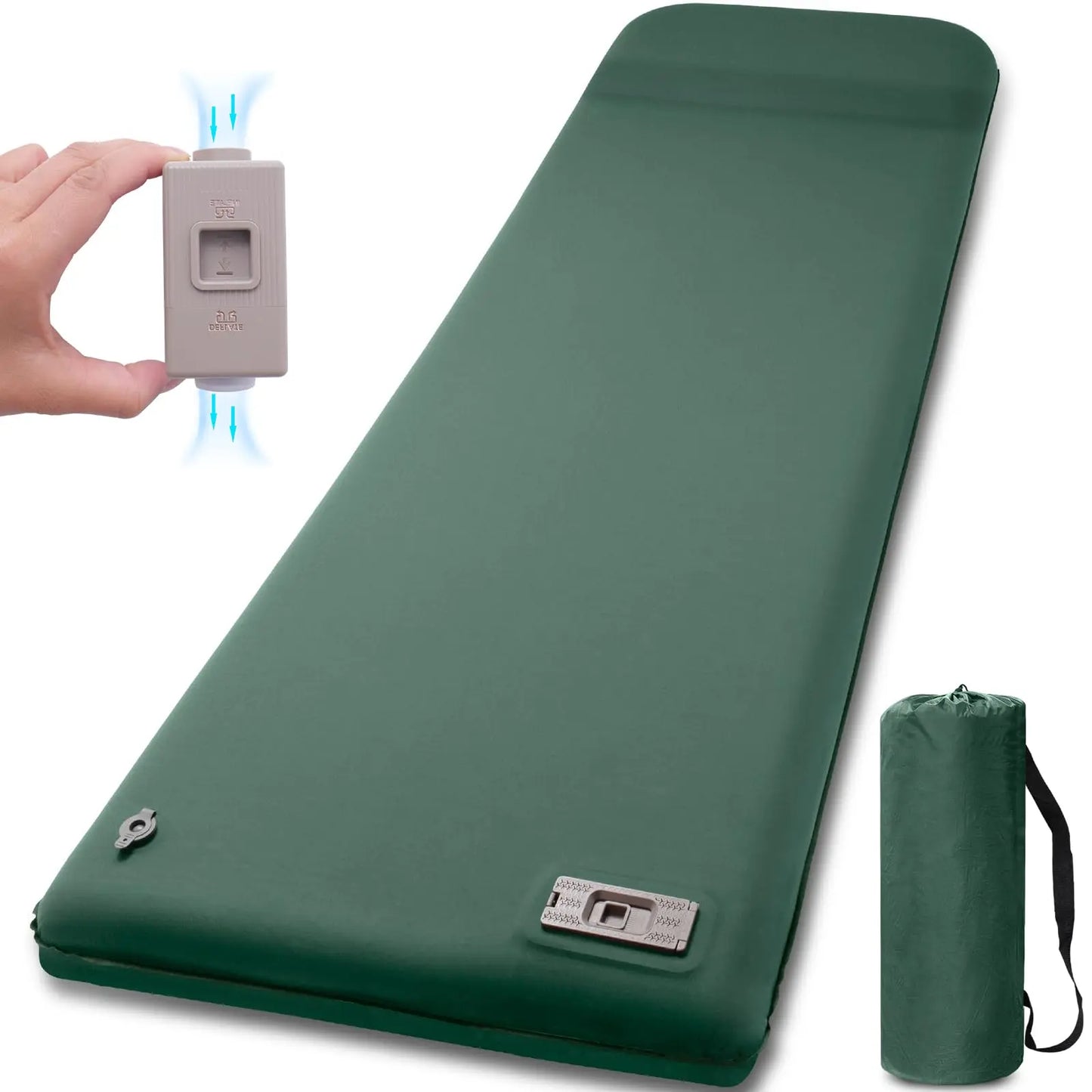 Self Inflating Sleeping Pad with Electric Pump, 3.14" Ultra-Thick Memory Foam Sleeping Mats for Camping,Easy Inflate&Deflate,9.5 R-Value Insulated Camping Mattress Pad with Pillow for Car Travel Tent NYECHTO