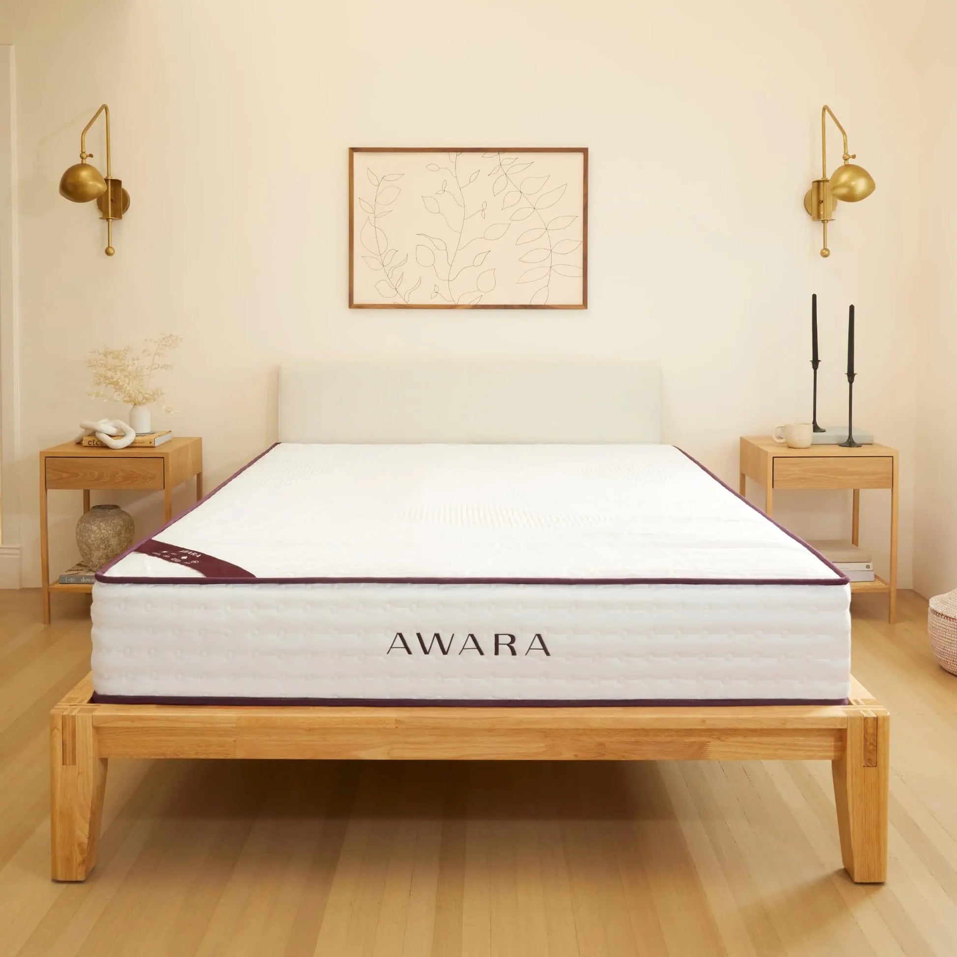 AWARA Natural Hybrid Queen Mattress 10 Inch - Certified Natural Latex - Sustainable New Zealand Wool - Steel Springs - 365-Night Trial, White - Planet First Market