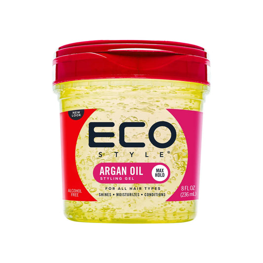 Eco Style Moroccan Argan Oil Styling Gel - Promotes Healthy Hair - Nourishes And Repairs - Delivers Long Lasting Shine - Provides Maximum Hold and Helps Tame Frizz - Ideal For All Hair - 8 oz - Planet First Market