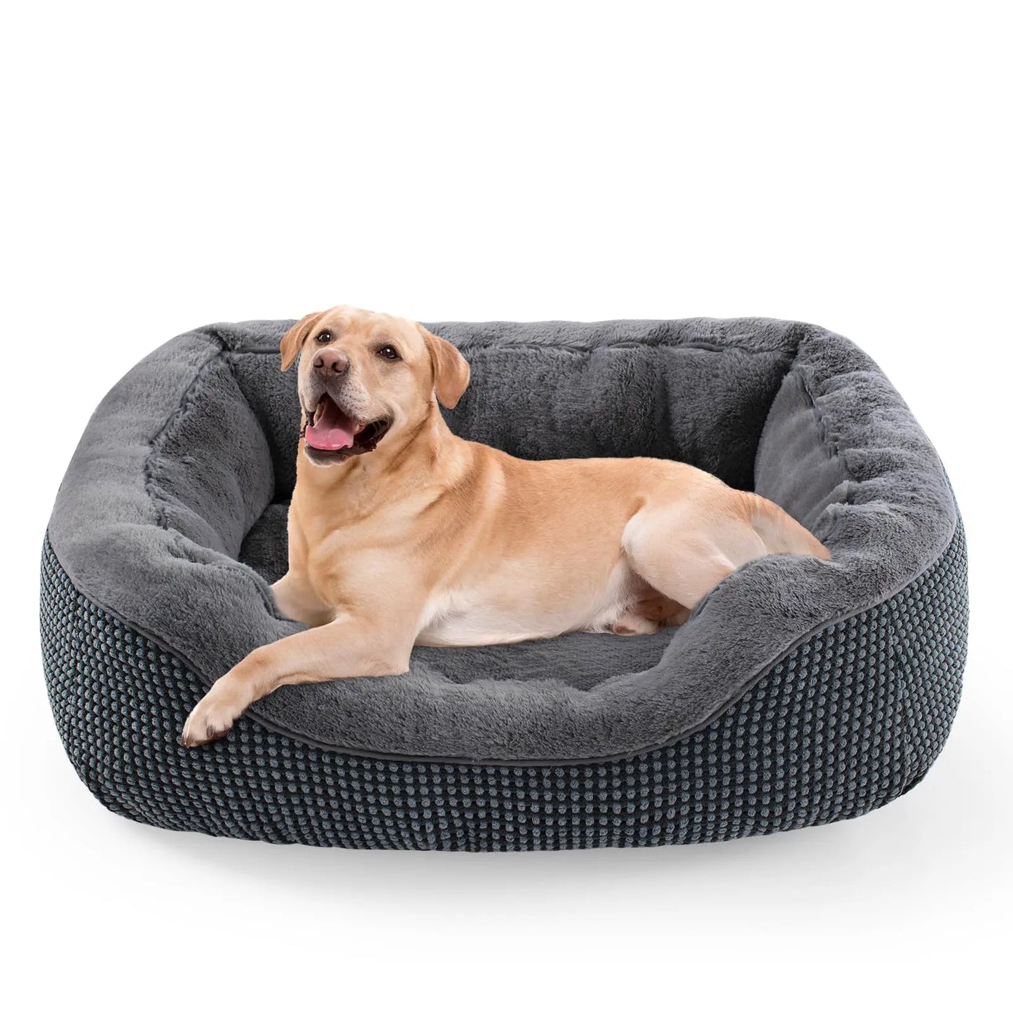 INVENHO Large Dog Beds for Large Dogs Washable, Rectangle Dog Beds Large Sized Dog, Orthopedic Dog Bed, Warming Soft Sleeping Puppy Bed Durable Pet Bed with Anti-Slip Bottom L(35"x25"x10") - Planet First Market