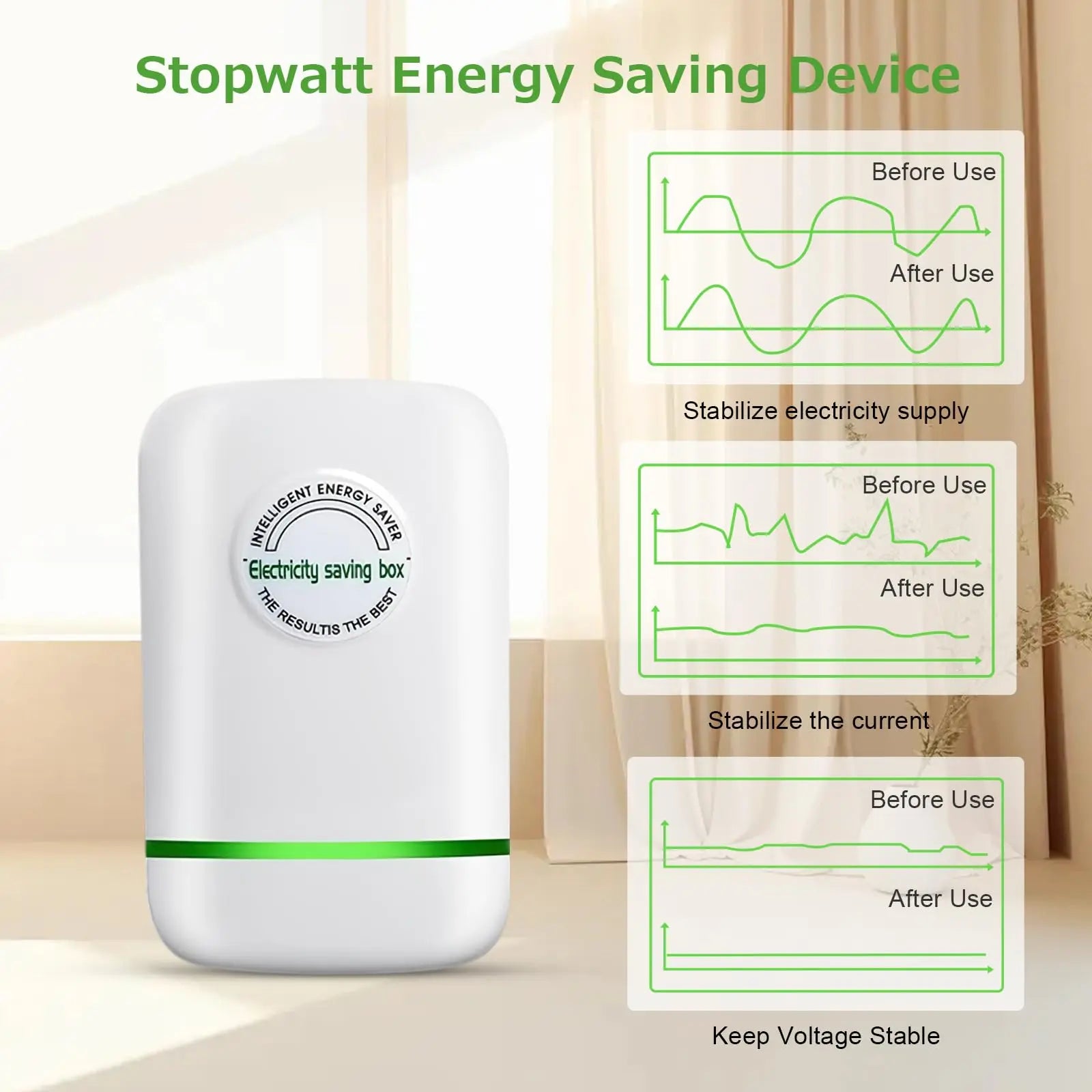 Stopwatt Energy Saving Device, Electricity Saving Box, Power Saving Device, Electricity Saving Device Save Electricity, US Plug 90V-250V 30KW White 6Pack - Planet First Market