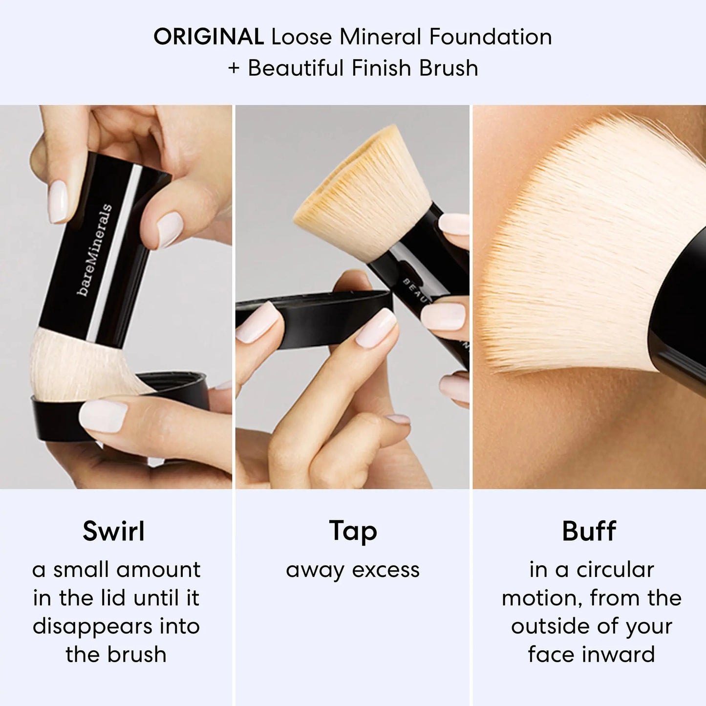 bareMinerals Original Get Started Kit, 4 Piece Mini Mineral Makeup Includes Original Loose Foundation, Face Primer, Setting Powder, Brush, Travel Sizes, Must-Have Kit, Vegan bareMinerals