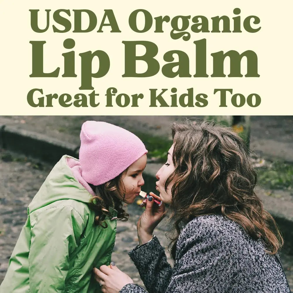 USDA Organic Lip Balm 6-Pack by Earth's Daughter - Fruit Flavors, Beeswax, Coconut Oil, Vitamin E - Best Lip Repair Chapstick for Dry Cracked Lips - Moisturizing Lip Care - Planet First Market