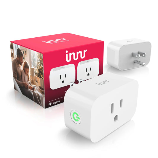 Innr Zigbee Smart Plug, Works with Philips Hue*, Alexa and SmartThings, Zigbee Repeater, Energy Monitoring, 2-Pack innr