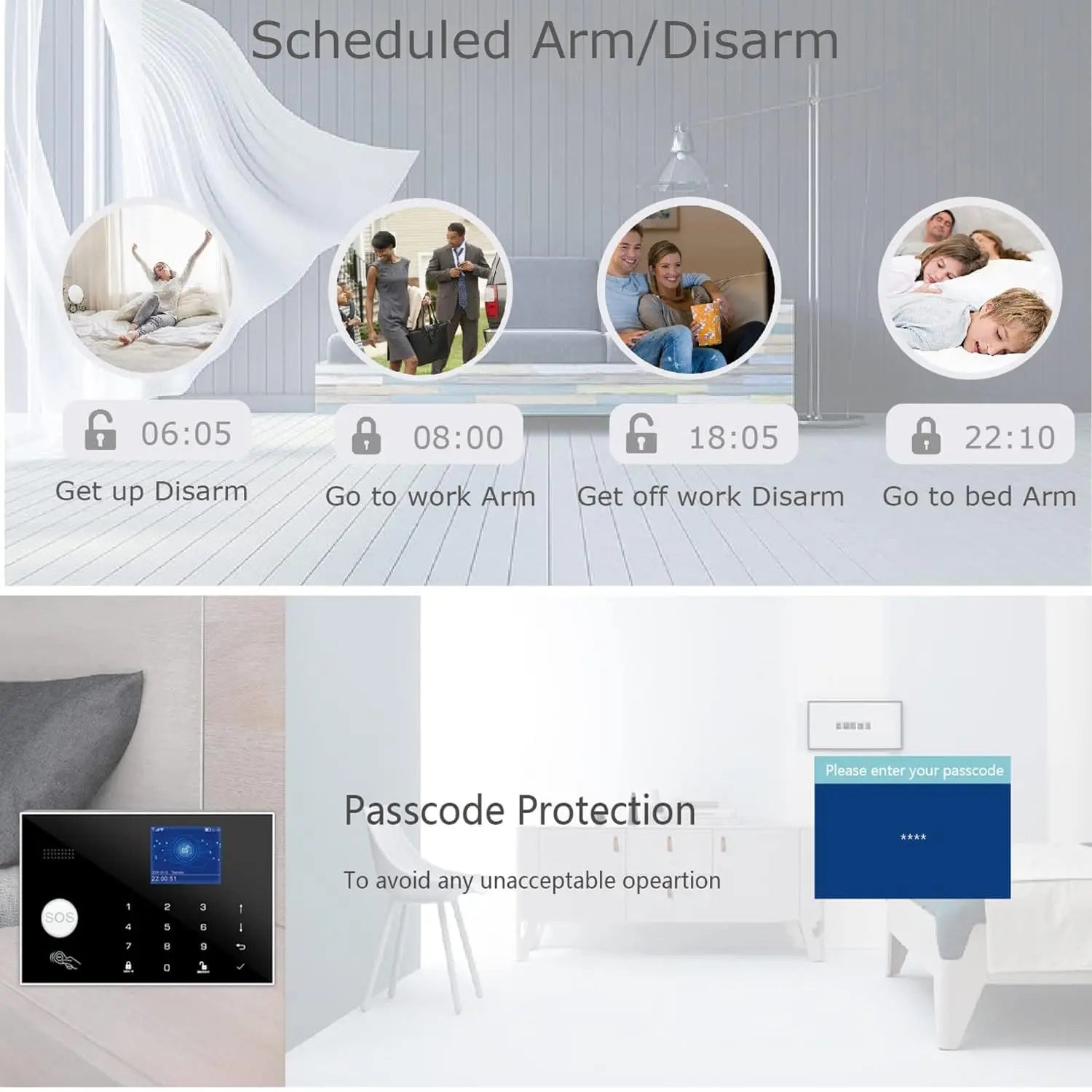 WiFi and GSM Home Security Alarm System, Door/Window Sensor (x10) Motion Detector (x1) with Smart Life and Tuya App Alert, Works with Google Assistant and Alexa SOUJAMAO