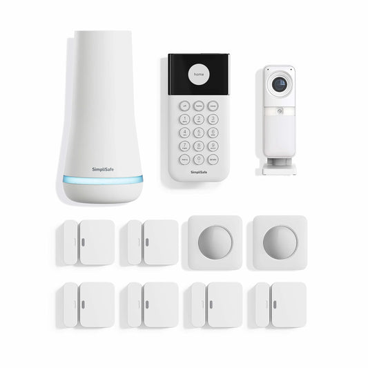 SimpliSafe 11 Piece Wireless Home Security System Gen 3 with Wireless Indoor HD Camera - Optional 24/7 Professional Monitoring - No Contract - Compatible with Alexa and Google Assistant,White - Planet First Market