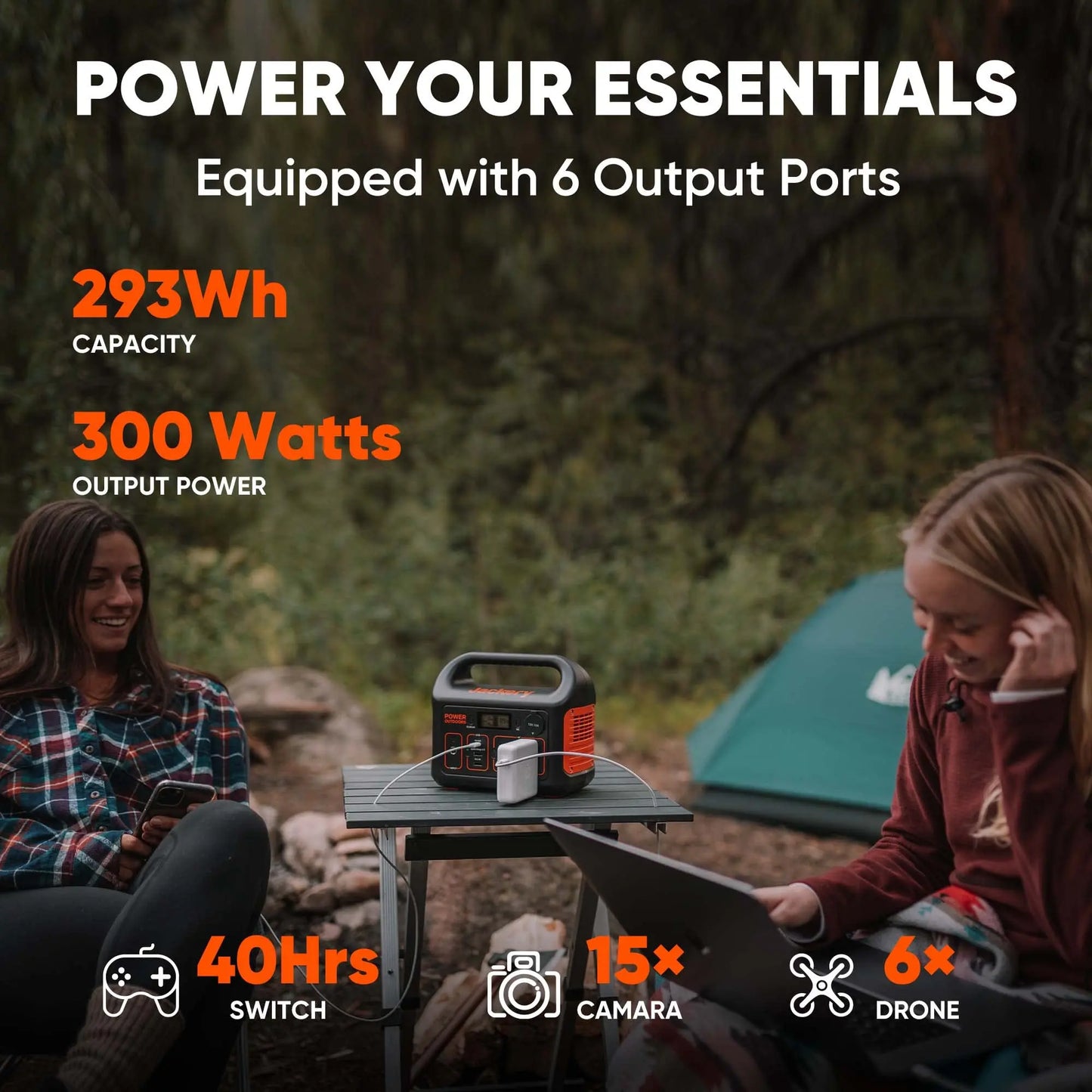 Jackery Portable Power Station Explorer 300, 293Wh Backup Lithium Battery, Solar Generator for Outdoors Camping Travel Hunting Blackout (Solar Panel Optional) - Planet First Market