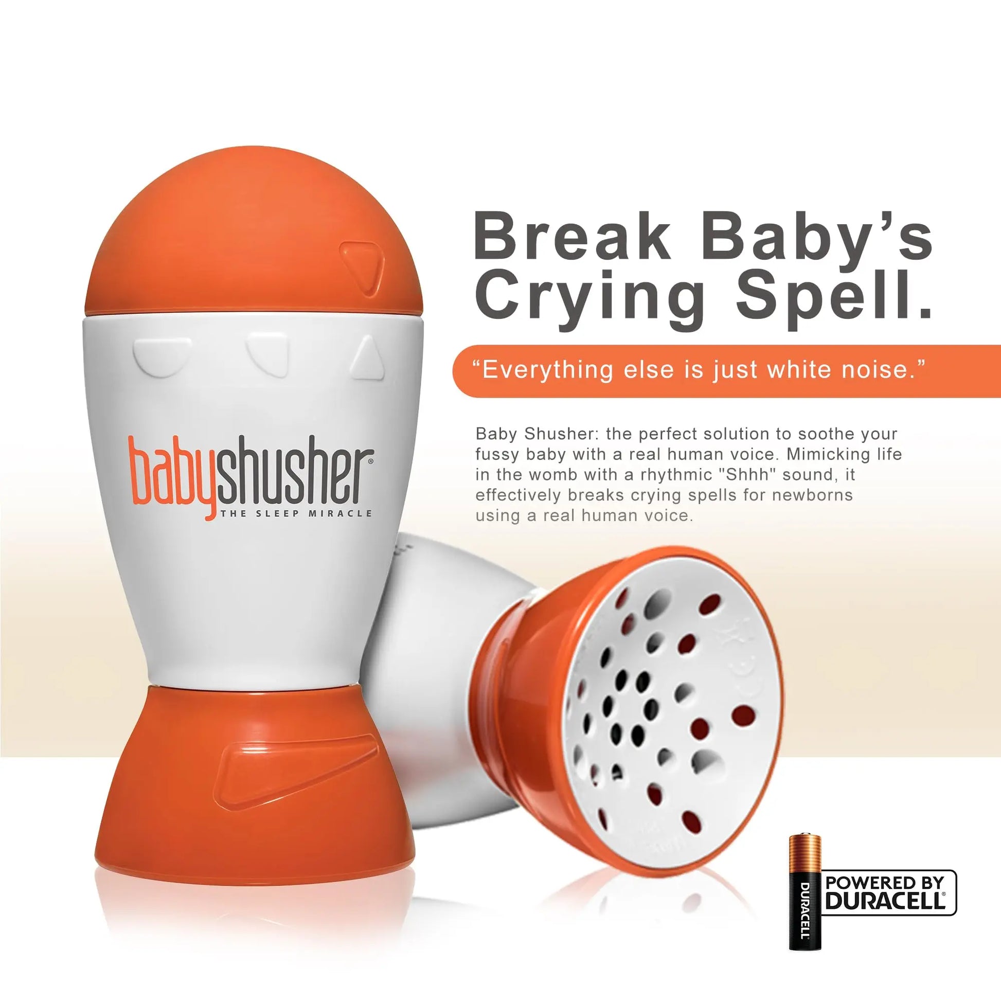 Baby Shusher - The Original Shhh Calming Sound Machine for Baby | Stops Fussy Crying Spells | for Parents, Pediatricians, Photographers | Portable for Travel | 15 or 30 Minute Timer - Planet First Market