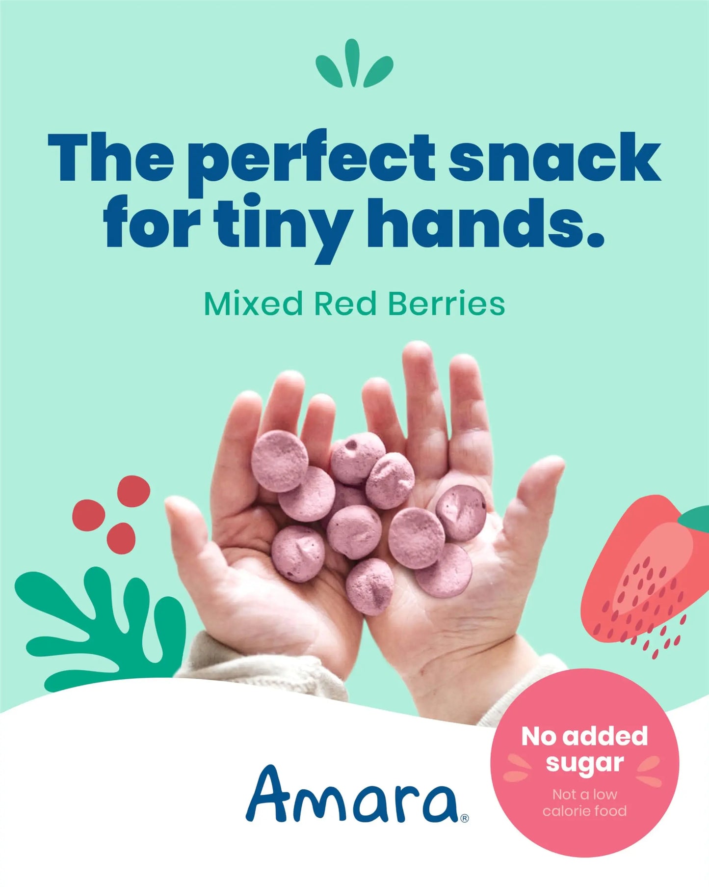 Amara Smoothie Melts - Mixed Red Berries - Baby Snacks Made With Fruits and Vegetables - Healthy Toddler Snacks For Your Kids Lunch Box - Organic Plant Based Yogurt Melts - 6 Resealable Bags - Planet First Market