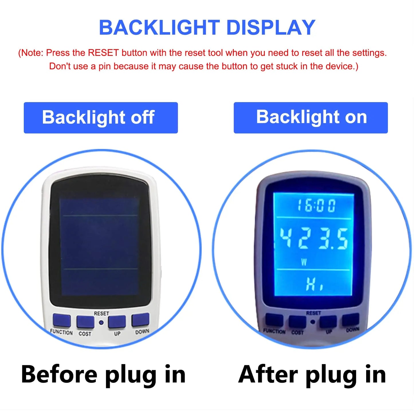 2 Pack Upgraded Watt Meter Power Meter Plug Home Electricity Usage Monitor, Electrical Usage Monitor Consumption, Energy Voltage Amps Kill Meter Tester with Backlight, 7 Modes Display - Planet First Market