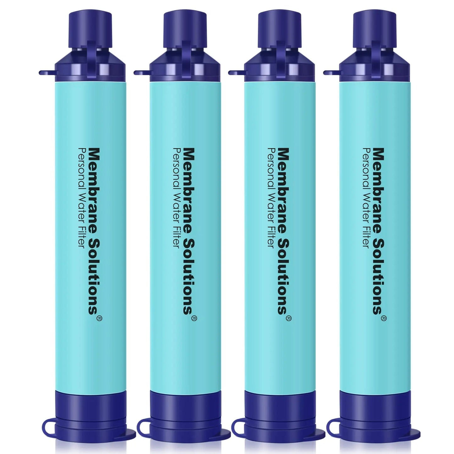 Membrane Solutions Portable Water Filter Straw Filtration Straw Purifier Survival Gear for Hiking, Camping, Travel, and Emergency, Blue, 4 pack - Planet First Market