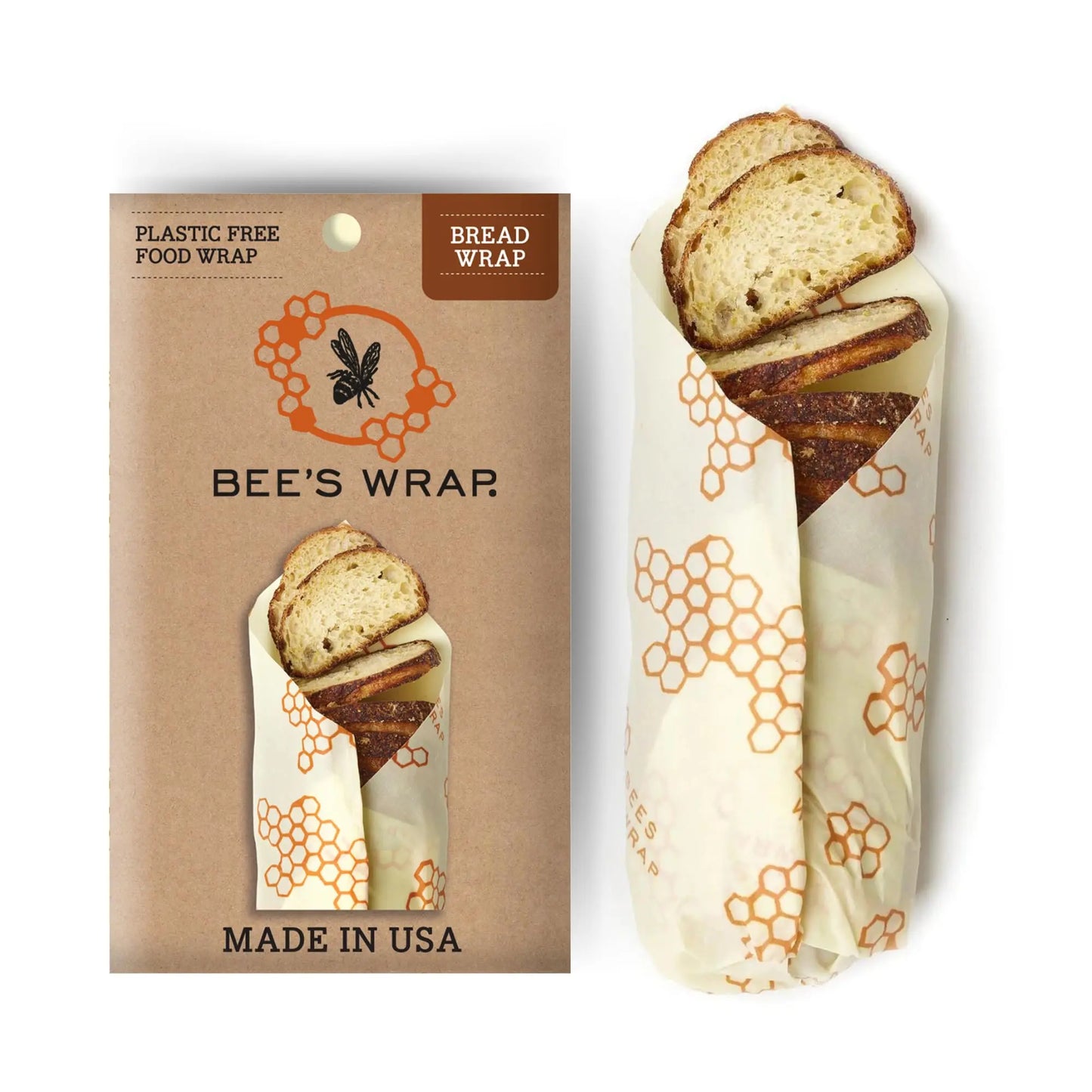 Bee's Wrap Reusable Beeswax Food Wraps Made in the USA, Eco Friendly Beeswax, Sustainable Organic Cotton Wraps, XL Bread Wrap for Homemade Bread, Honeycomb - Planet First Market