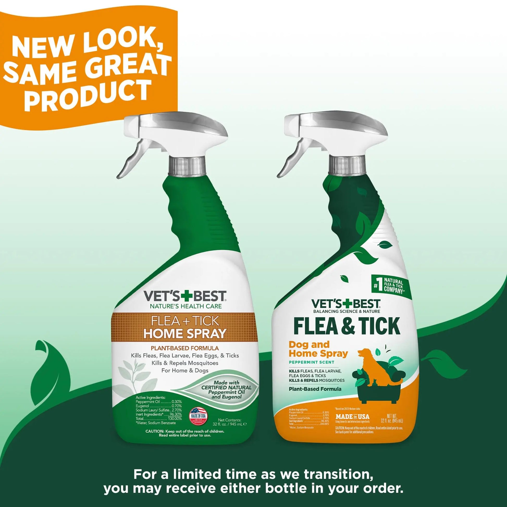 Vet's Best Flea and Tick Home Spray - Dog Flea and Tick Treatment for Home - Plant-Based Formula - Certified Natural Oils,Green - 32 oz Vet's Best