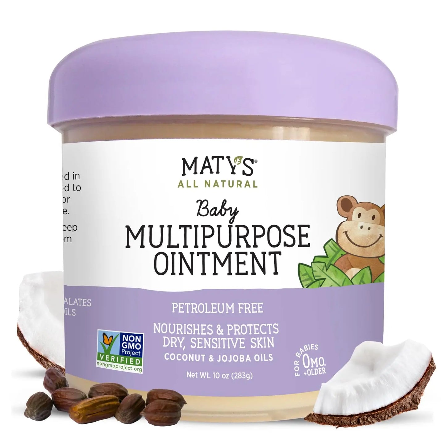 Matys Multipurpose Baby Ointment, All Over Gentle Skin Protection for Newborns & Up, Soothes Dry Irritated Skin, Diaper Area, Dry Scalp, Drool Irritation, Petroleum Free, Fragrance Free, 10 oz tub - Planet First Market