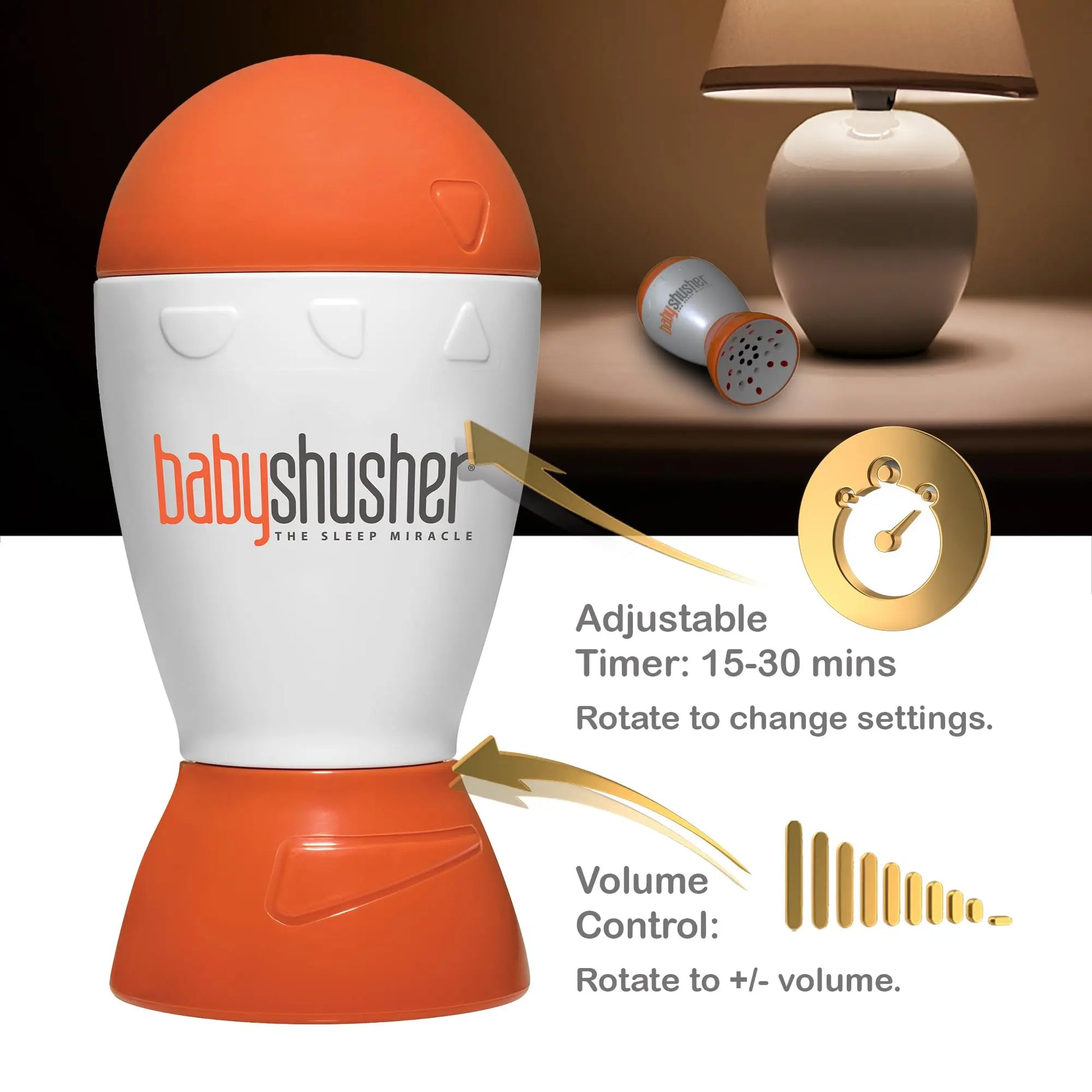 Baby Shusher - The Original Shhh Calming Sound Machine for Baby | Stops Fussy Crying Spells | for Parents, Pediatricians, Photographers | Portable for Travel | 15 or 30 Minute Timer - Planet First Market